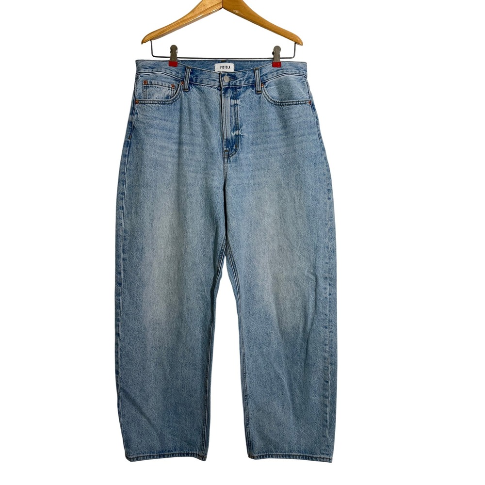 PISTOLA Wes High Rise Barrel Jeans in Waves - Picture 3 of 12